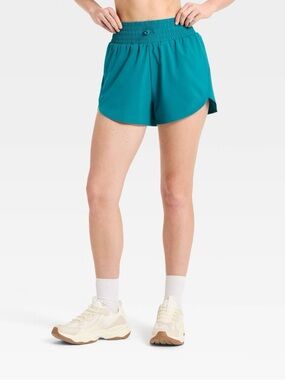 Women's Active Light Woven High-Rise Shorts 3" - All In Motion Teal Blue M